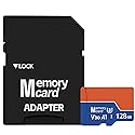 128GB Micro SD Card with Adapter, Class 10 U3 V30 A1 - High-Speed 4K Video Memory Card for Cameras, Phones, Tablets, Drones, Dash Cams & Game Consoles