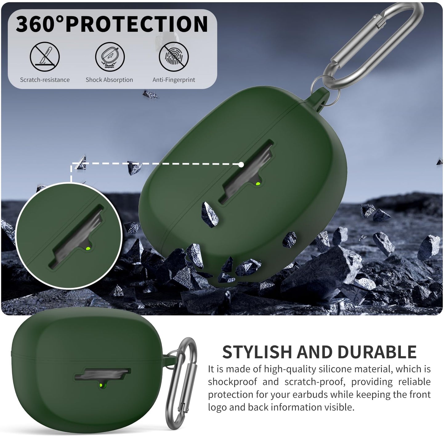 TUDIOW for New Bose Ultra Open Earbuds Case(2024), Silicone Shockproof Protective Cover for Bose Open Ear Wireless Earbuds Accessories