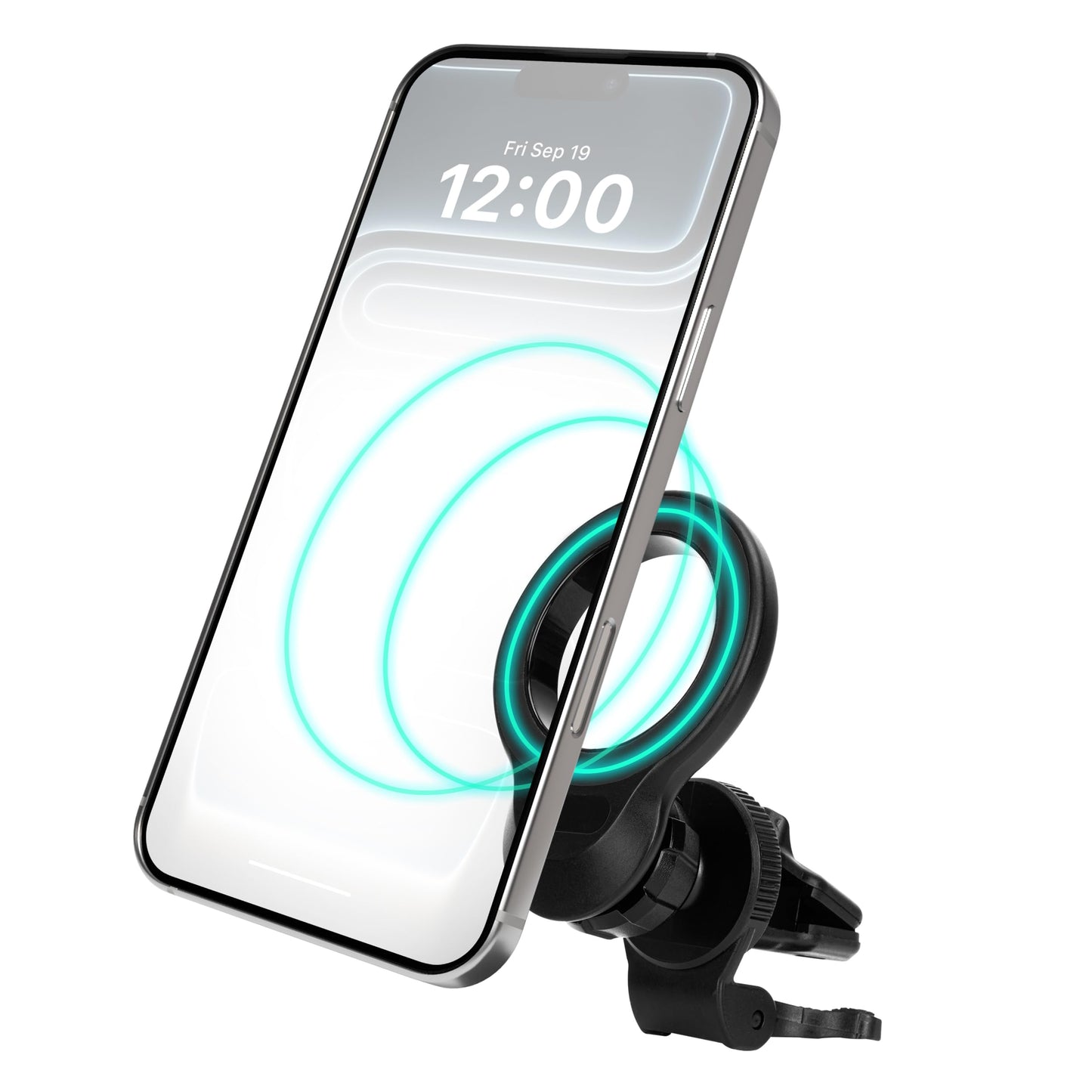 iHome Air Vent Clip Car Mount, 360° Rotation, Secure Fit, Adjustable Grip (Magnetic Air Vent)
