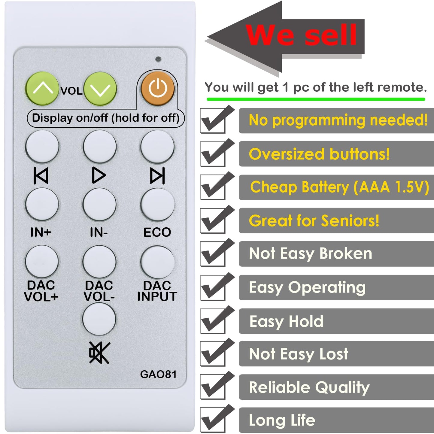 Replacement Remote Control RC10 for Hegel AUDlO Amplifier H90 H95