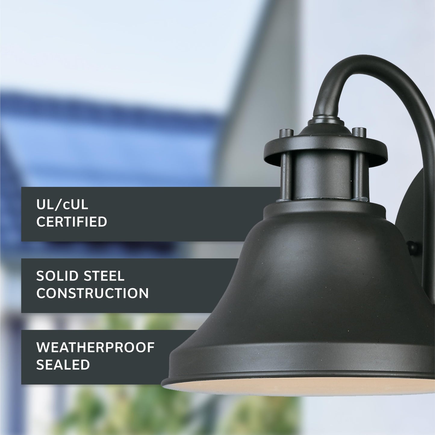 Designers Fountain Bayport Outdoor Light Fixture, 7.75 Inch Exterior Wall Lantern Sconce for Front Door, Patio and Porch, Bronze, 31311-BZ