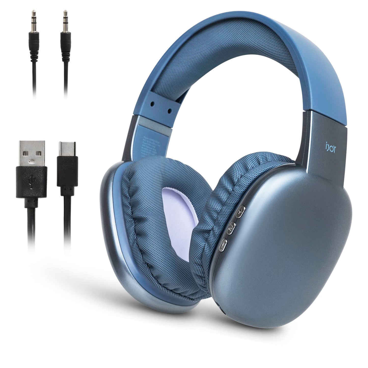 iJoy Ultra Wireless Over-Ear Bluetooth Headphones with Mic, Up to 10 Hours Playtime, Bluetooth Headset 33Ft Range with Backup AUX Cable & SD Slot…