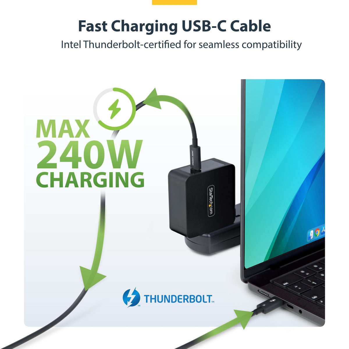 StarTech 3ft/1m Thunderbolt 5 Cable USB-C 80Gbps 240W PD 8K 60Hz