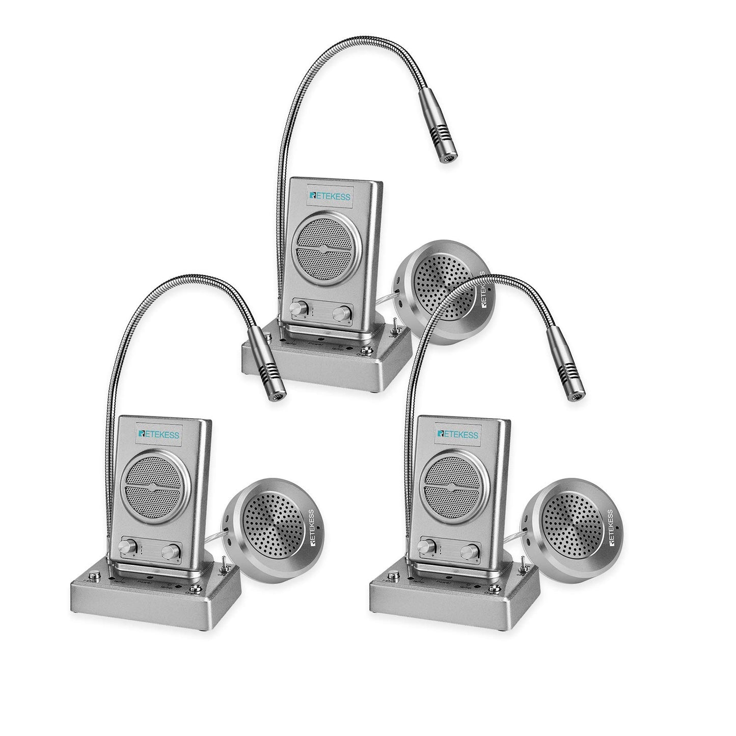 Retekess TW102 Window Intercom,Intercom System,8M Microphone,Connect Wireless Mic,Speaker for School,Hospital,Express(3 Pack)