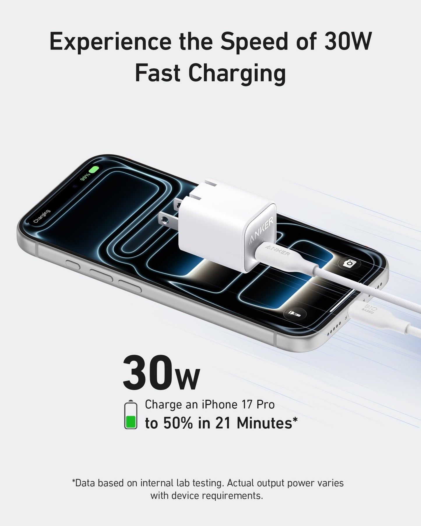 Anker Nano Phone Charger, USB C GaN Charger 30W, PIQ 3.0 Foldable PPS Fast Charger USB C for iPhone 17/16 and More Series, Galaxy, iPad, Compatible