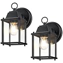 LIT-PaTH Outdoor Wall Lantern, Wall Sconce as Porch Lighting Fixture, E26 Base, Aluminum Housing Plus Glass, Water-Proof and Outdoor Rated, ETL