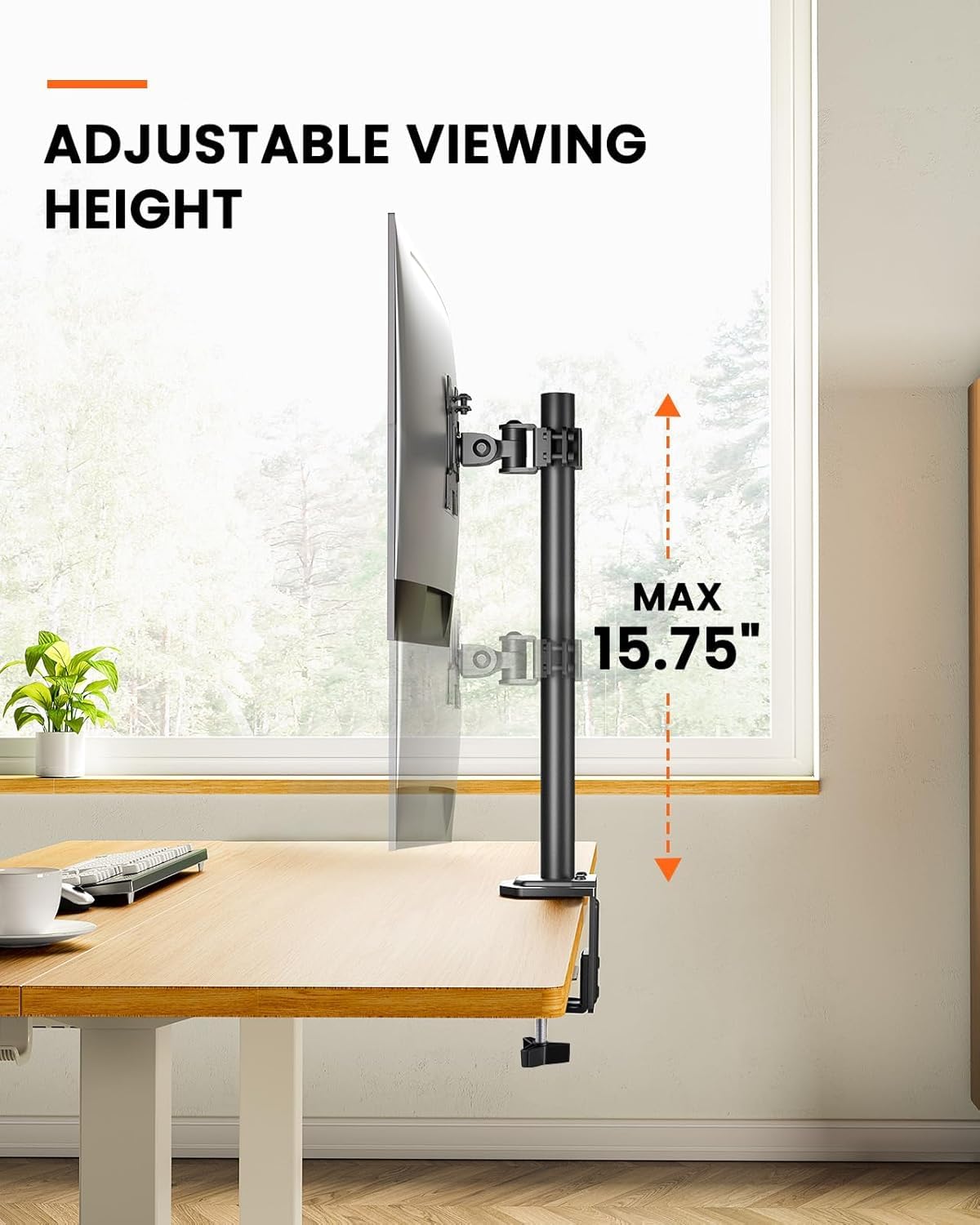 Ergear Monitor Mount for Most 13-32" Computer Screens up to 17.6lbs, Improved LCD LED Monitor Riser, Adjustable Height and Angle, Single Gaming Desk