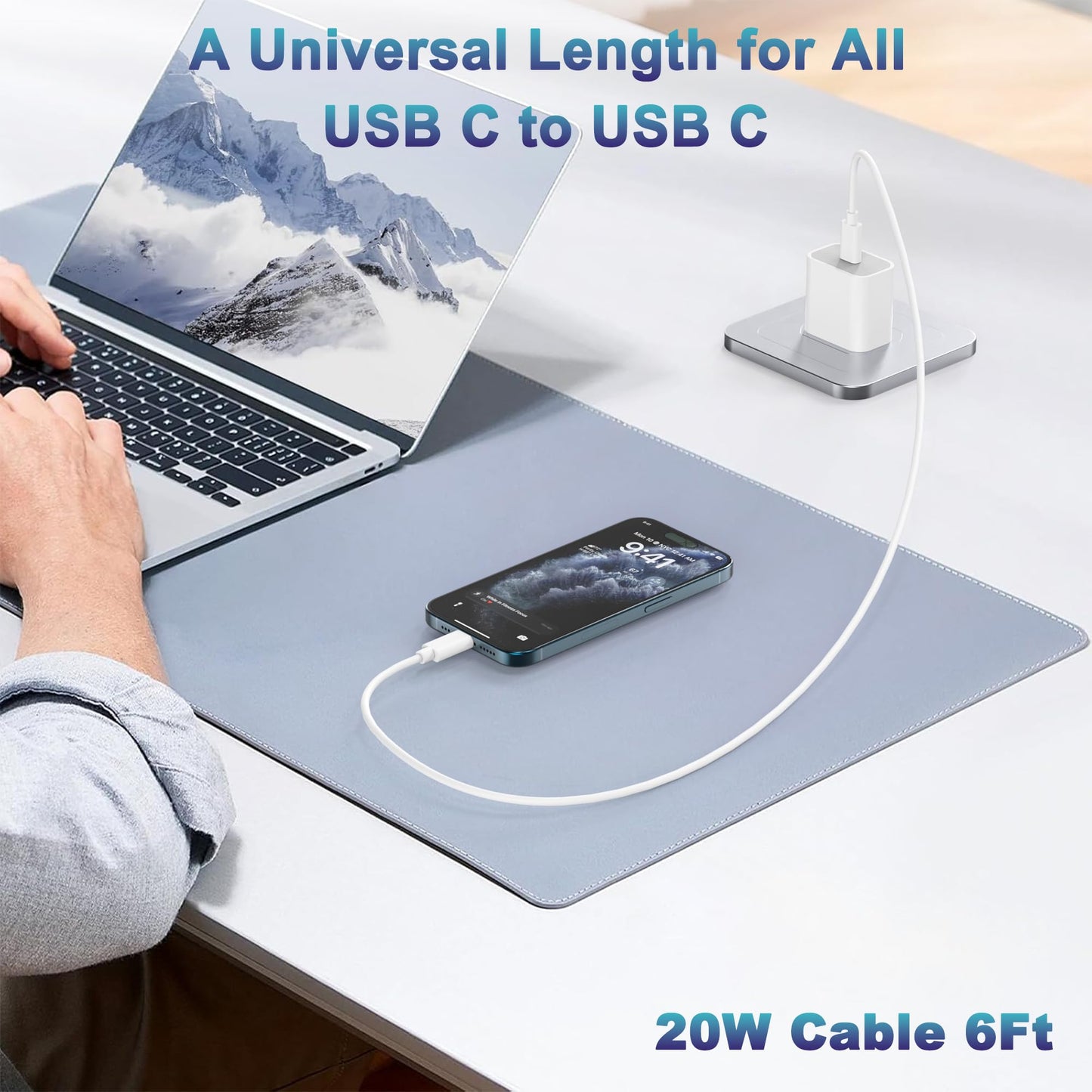iPhone 17 Charger Fast Charging USB-C to USB-C, 6FT 20W PD Wall Adapter &Cable, Compatible with iPhone 16/16 Pro/16 Pro Max, iPhone 15/15 Plus/15