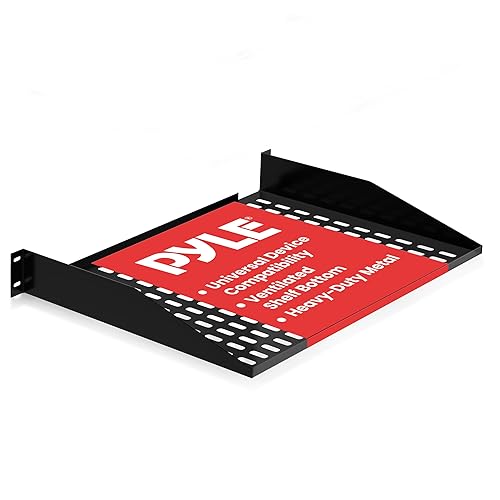Pyle 19-Inch 2U Server, Vented Shelves for Good Air Circulation, Cantilever, Wall Rack, Universal Device, Cabinet Shelf, Computer Case Mounting Tray