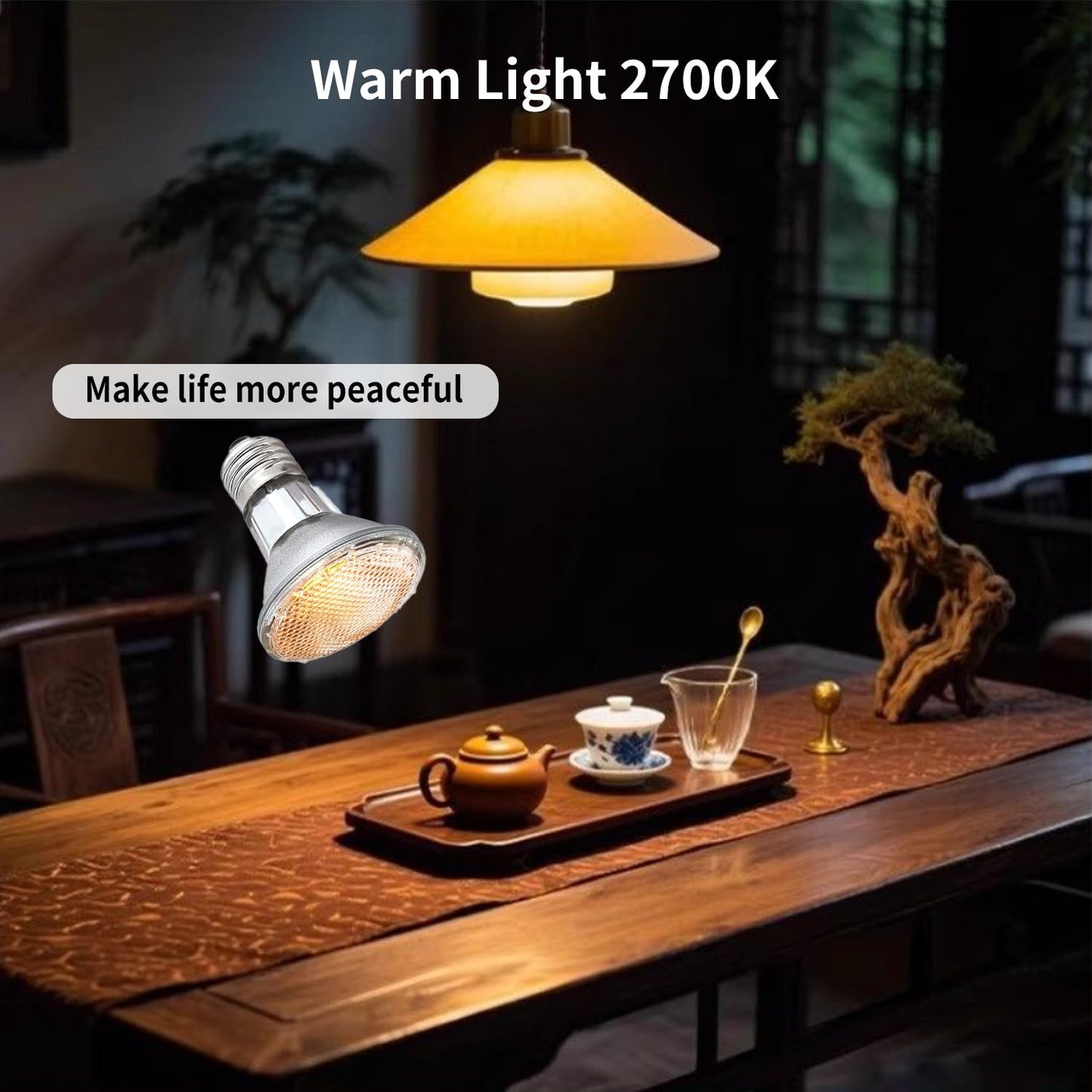 Syeincroe PAR20 50W Halogen Bulbs 6-Pack, Dimmable 120V E26 Base, Narrow Flood Light for Recessed, Track & Display Lighting