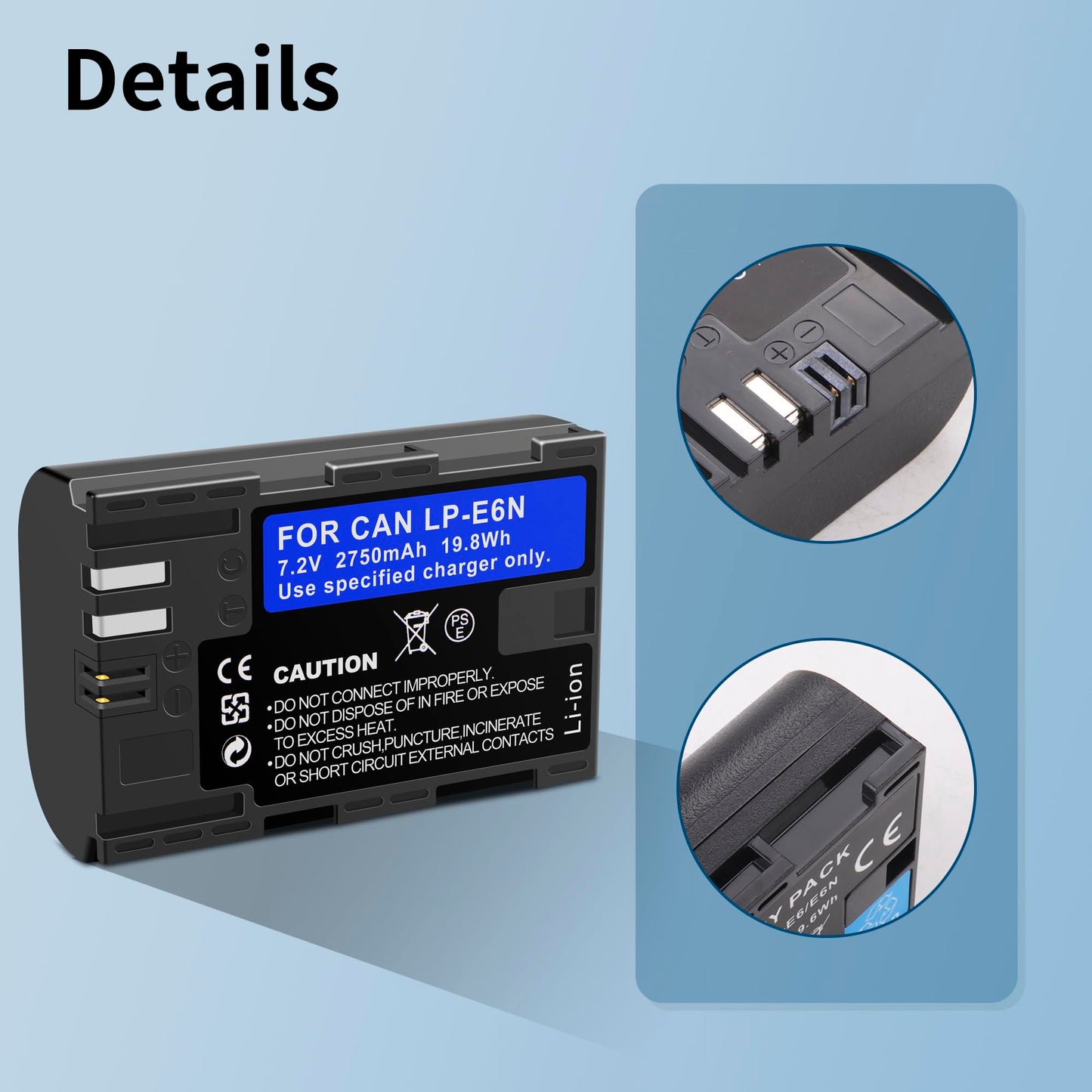 2Pcs LP-E6N Battery, Dual Slot Charger Box Compatible for Canon EOS R7, R6, R5, R, 6D Mark II, 5D Mark IV, 5D Mark III, 5DS, 5DS R, 5D Mark II, 80D