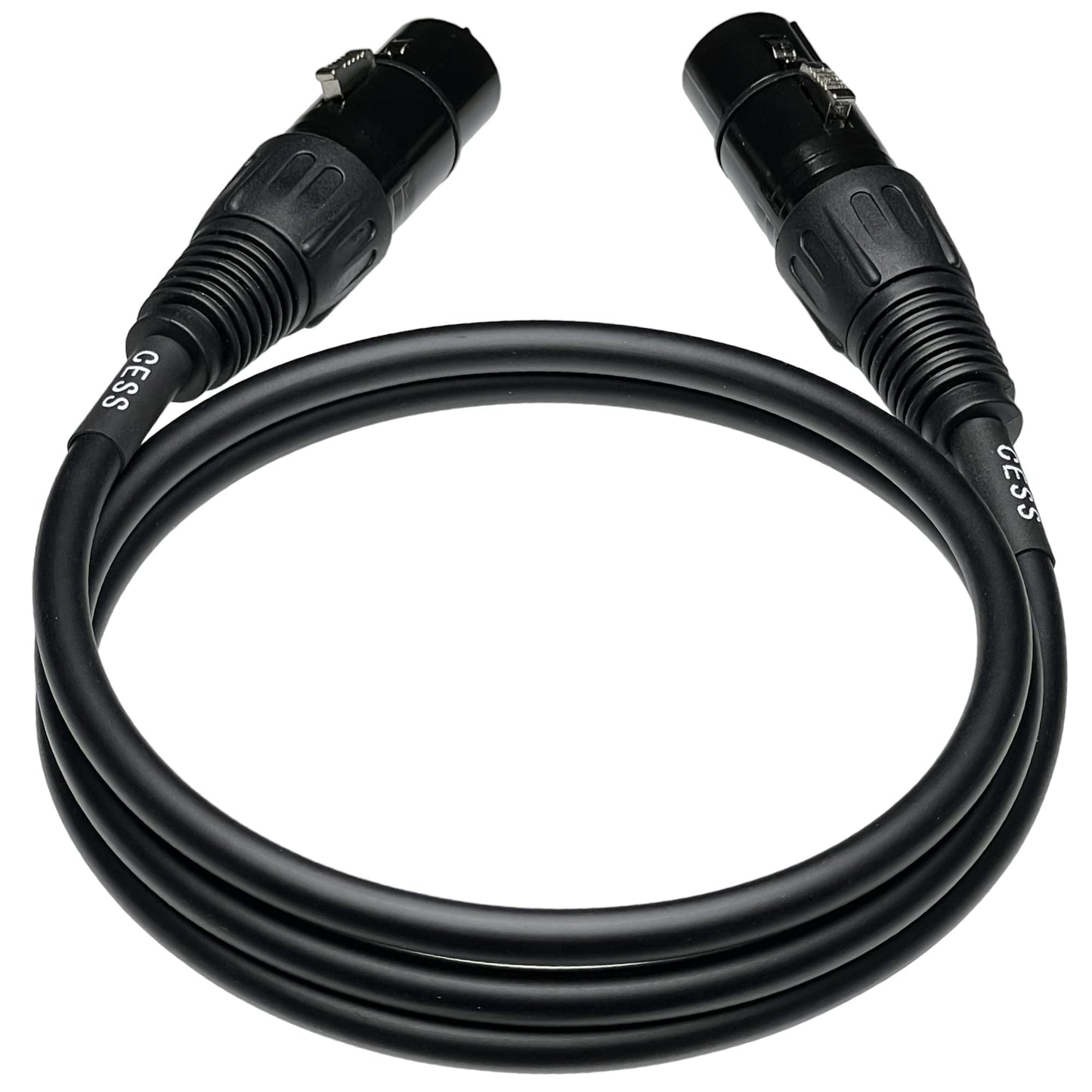CNCESS CESS-245-3f Balanced 4-Pin XLR Female to Female Headphone Audio Coupling/Gender Change Cable, Black Plug with Soft 4-Core Shielded Cable, 3…