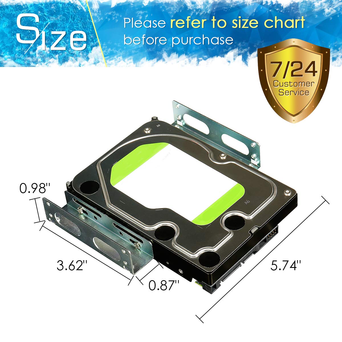 HDD Hard Drive Metal Mounting Bracket Adapter, Convert Any 3.5 in HDD Into One 5.25 in Drive Bay?1x3.5 to 5.25 in?