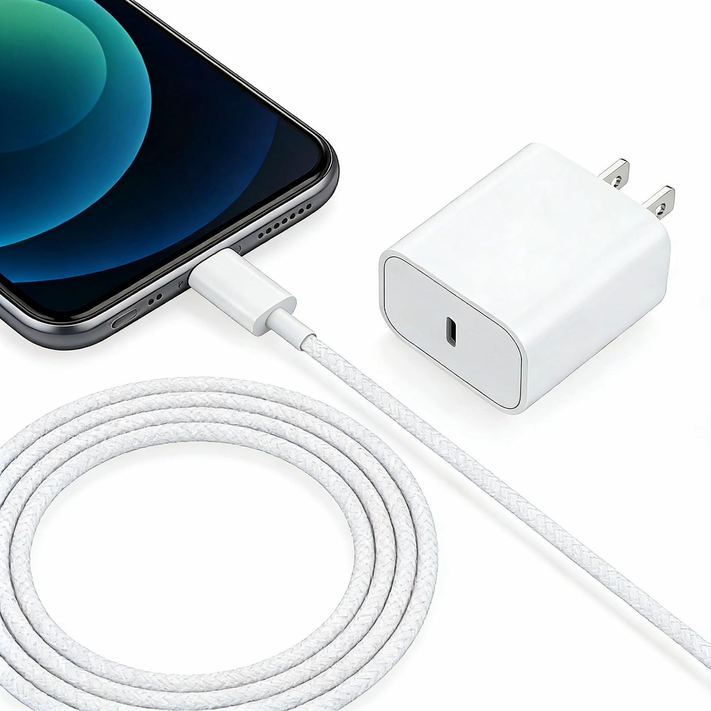 20W Mobile Fast Charging Phone Charger Fast Charging Cable 6FT Compatible with Apple iPhone 17 air/ 16/15 pro max/Plus, Long USB C to USB-C Charger 6