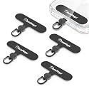 DomiHapi Phone Tether Tab, 4-Pack 360° Rotatable Secure Anti-Drop Lanyard & Wrist Strap Compatible Patch for Cell Phone Case