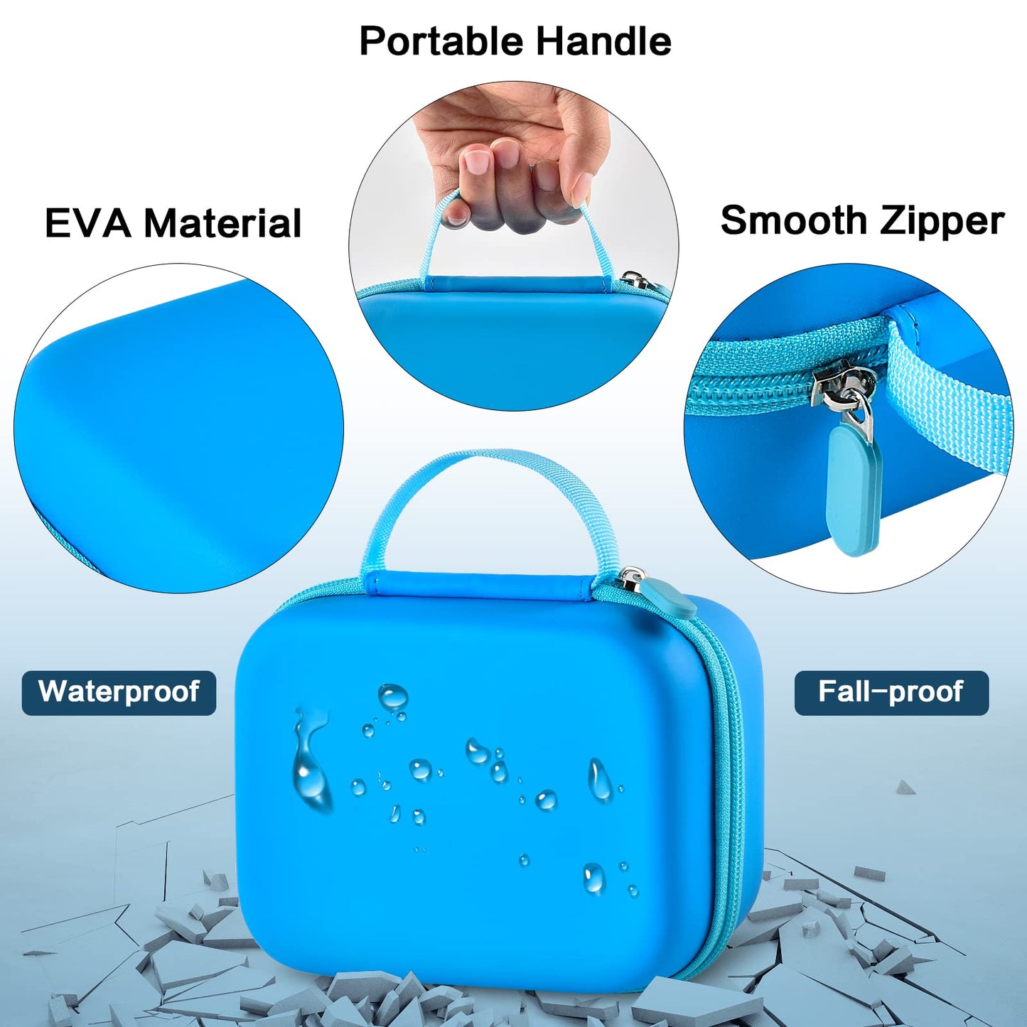Againmore Kids Instant Print Camera Case with DIY Removable Divider, Portable Digital Camera Storage Bag Compatible with Dylanto/for HiMont/for