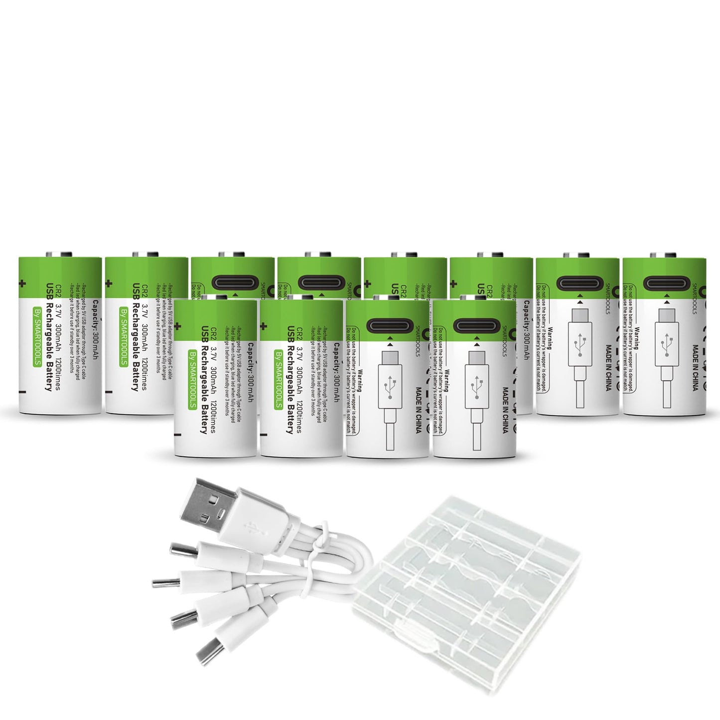 Lankoo 12pcs CR2 Battery CR15H270 CR15266 CR15270 CR2W Battery, USB/Type-C CR2 Rechargeable Batteries, High Capacity 3.7V 1100mWh 300mAh Cycle Times…