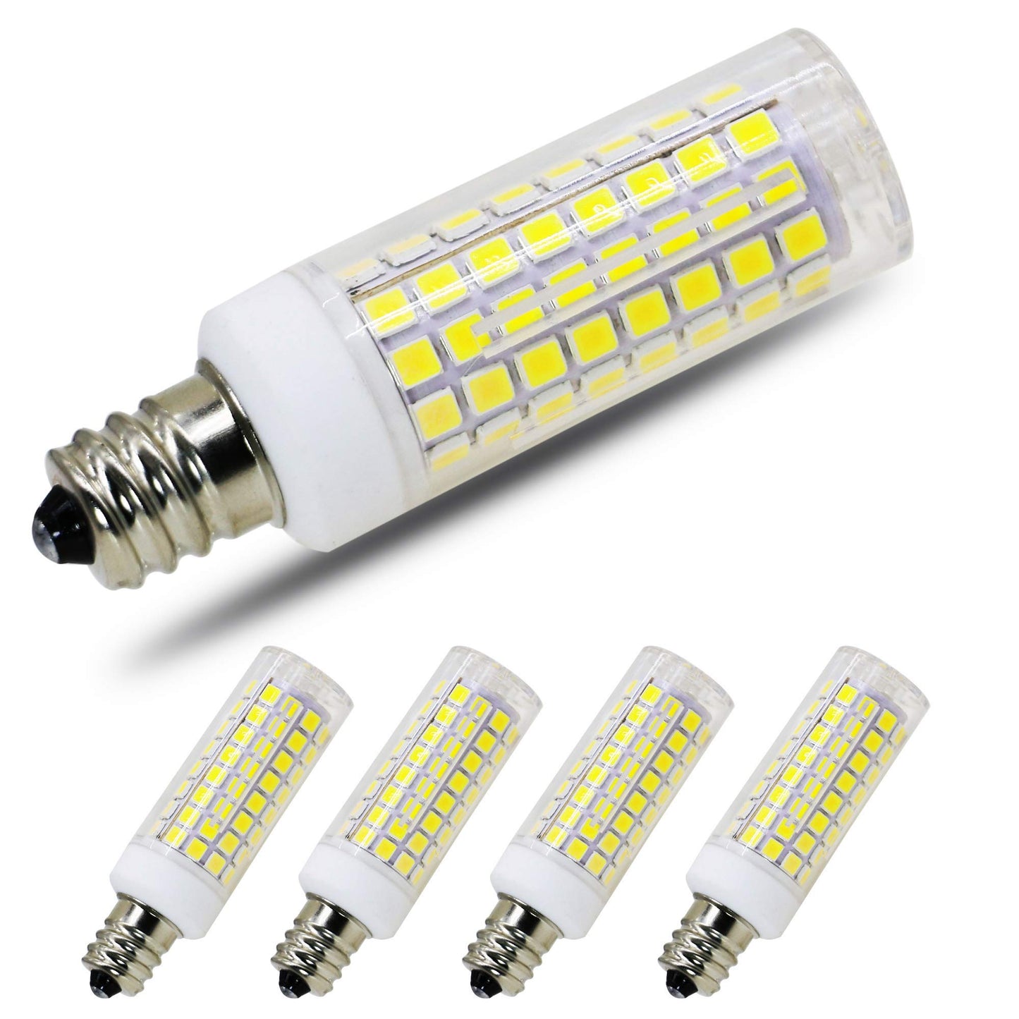 E12 LED Bulb 8W C7 Bulb Equivalent to E12 Halogen Bulb 80W, Daylight 6000K T3/T4 Base 120V E12 Candelabra Bulbs for Ceiling Fan, Chandelier Lighting