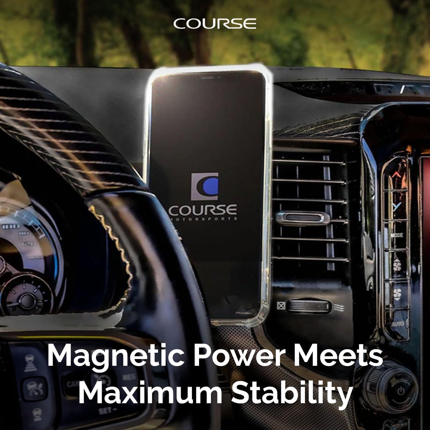Course Motorsports Direct Fit Phone Mount | MagSafe Compatible | Car Phone Holder | Compatible with Ram TRX Ram Limited (2019-Present) Laramie