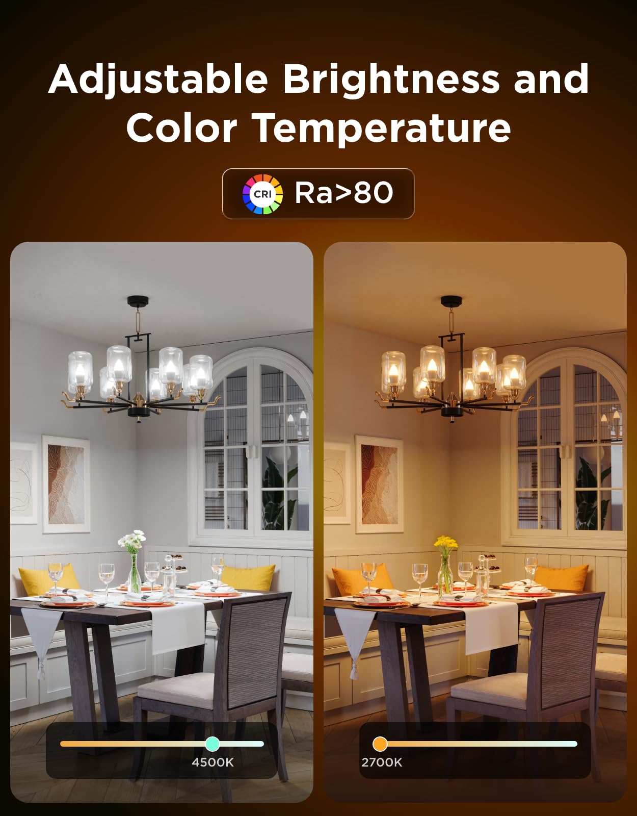 Govee E12 Led Bulb, Color Changing Candelabra Bulbs 450 LM, 80 CRI, 4 Pack