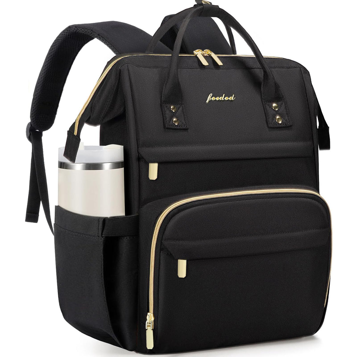 FOCDOD Women Laptop Backpack Work Bag - Fits 15.6 inch with Laptop Compartment Waterproof Professional Fashion Travel Purse for College Nurse Business