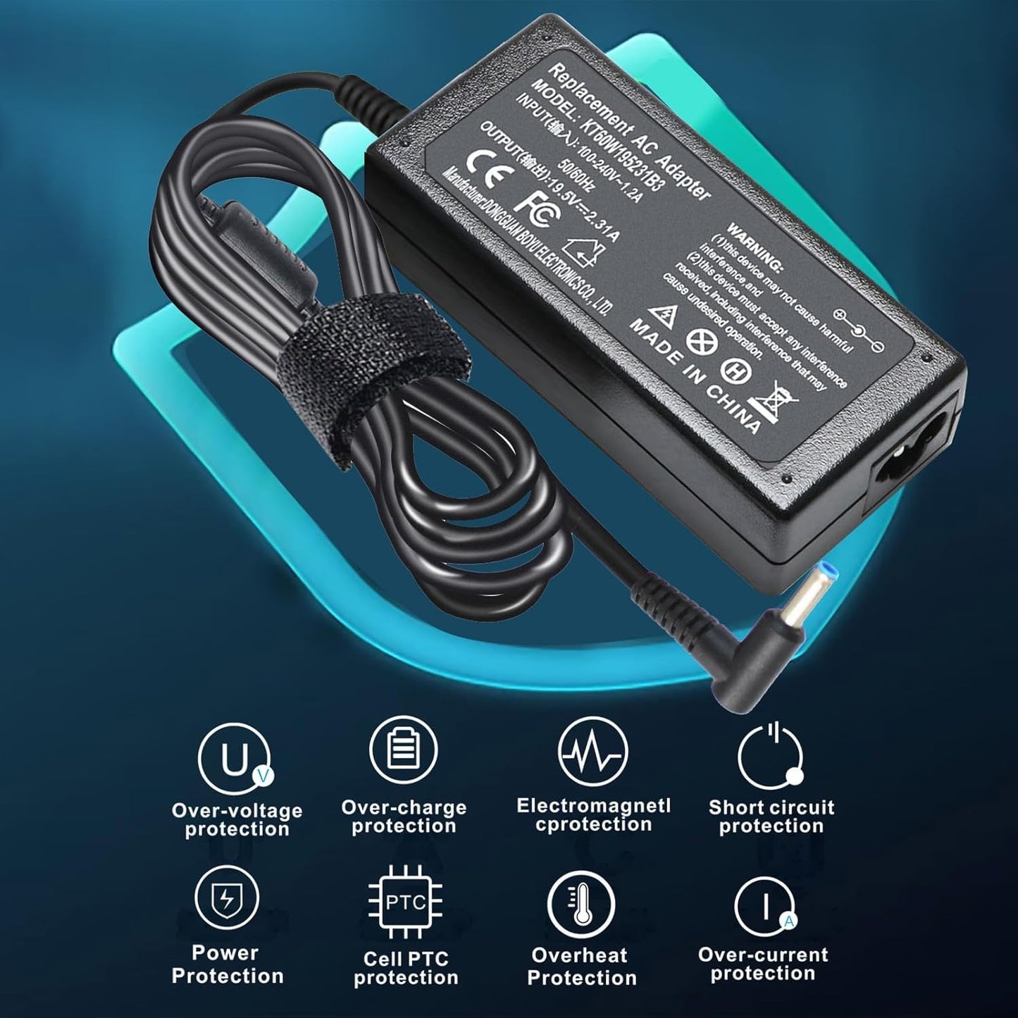 45W 740015-002 741727-001 L25296-001 AC Adapter for HP Pavilion x360 Envy Spectre Elitebook 840 ProBook Laptop Notebook Power Supply Cord Blue Tip 4.5