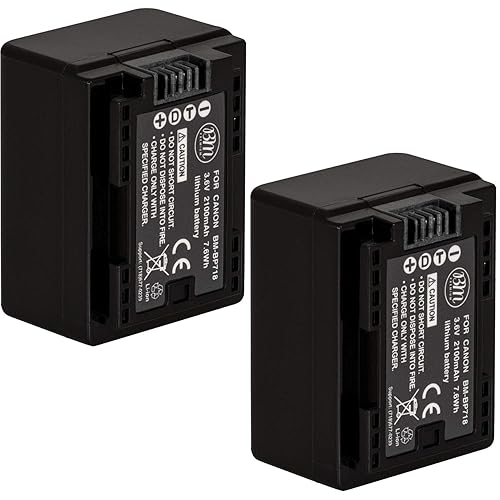 BM Premium 2 BP-718 Batteries for Canon Vixia HFR80, HFR82, HFR800, HFR70, HFR72, HFR700, HFR30, HFR32, HFR300, HFR40, HFR42, HFR400, HFR50, HFR52