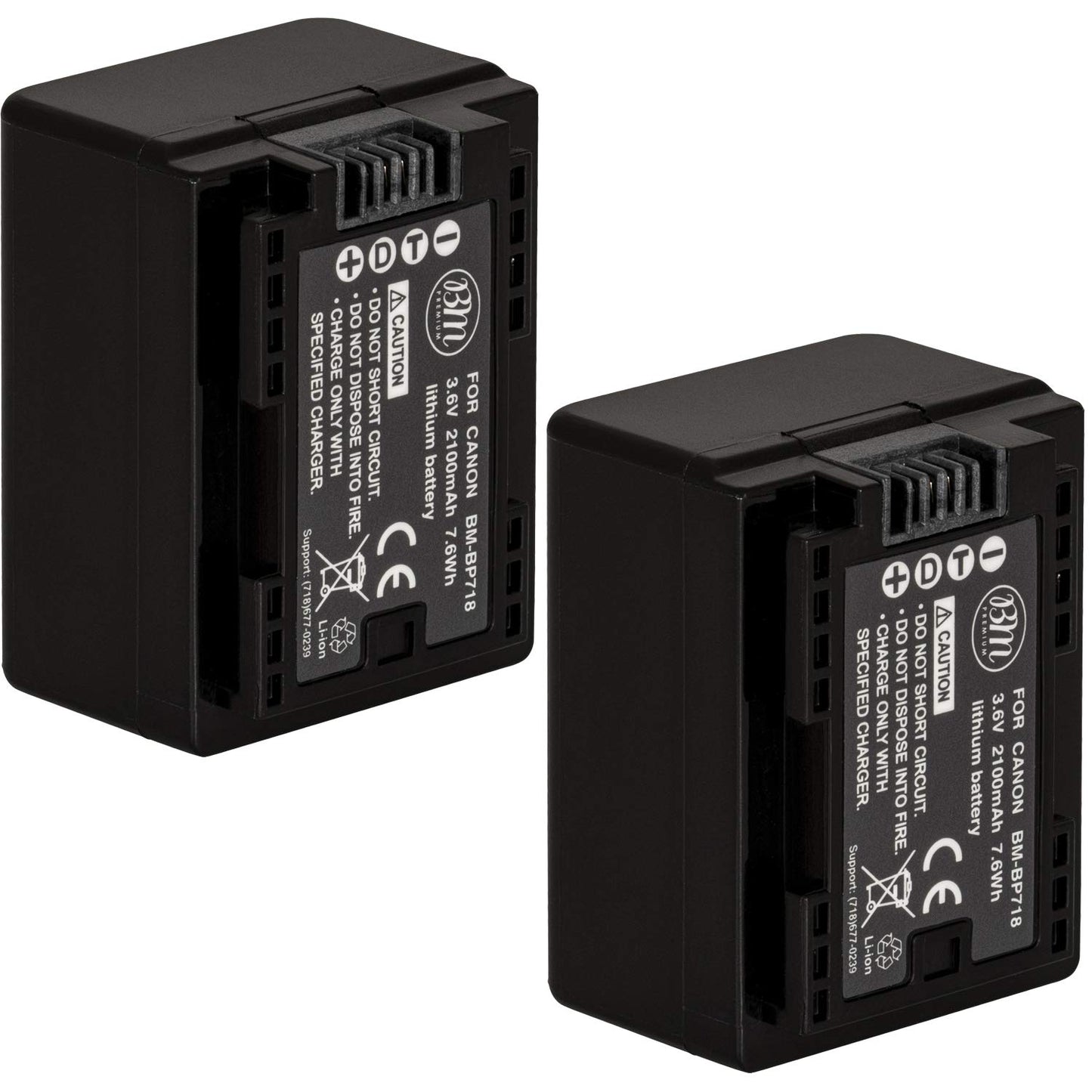 BM Premium 2 BP-718 Batteries for Canon Vixia HFR80, HFR82, HFR800, HFR70, HFR72, HFR700, HFR30, HFR32, HFR300, HFR40, HFR42, HFR400, HFR50, HFR52