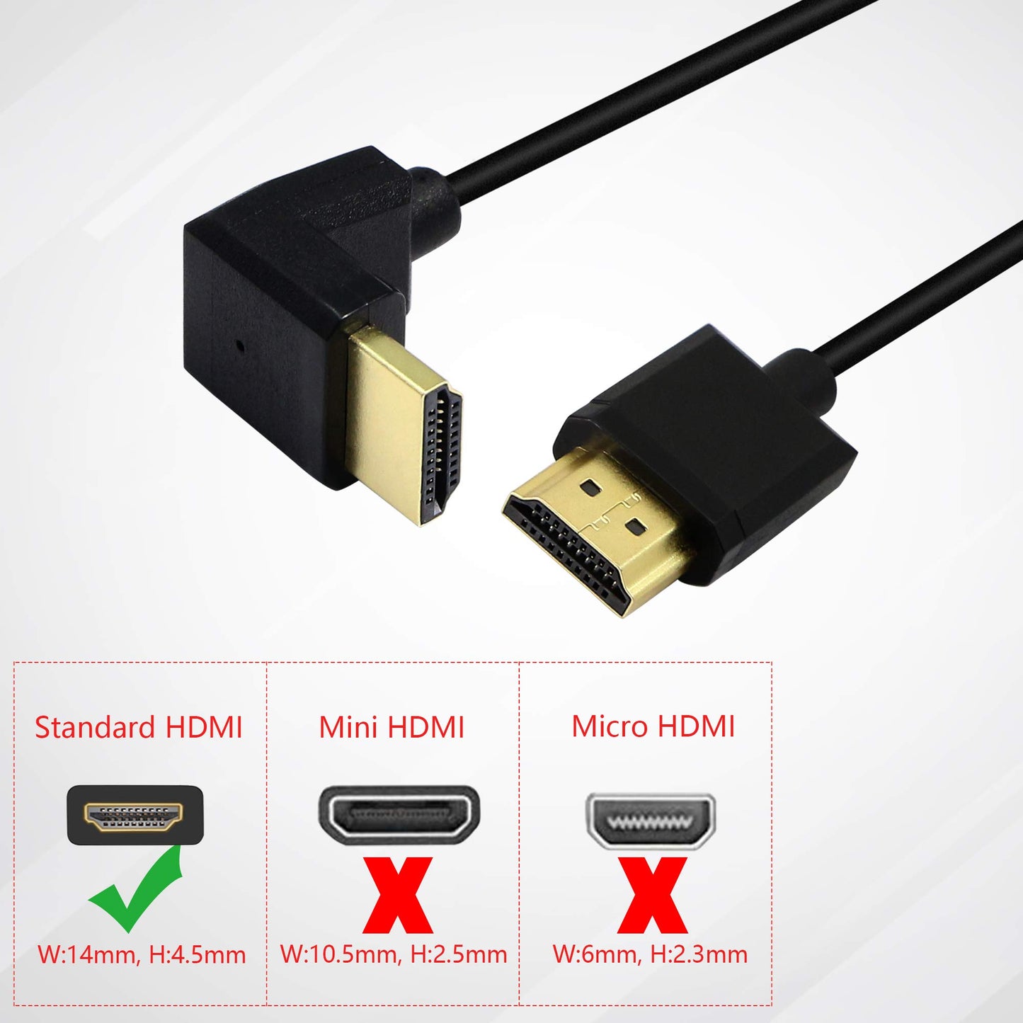 PNGKNYOCN 15CM HDMI Male to Male Short Cable, 90 Degree Downward Angle High Speed HDMI 2.0 Adapter Connector Cable Support 4k@60HZ KANGPING,