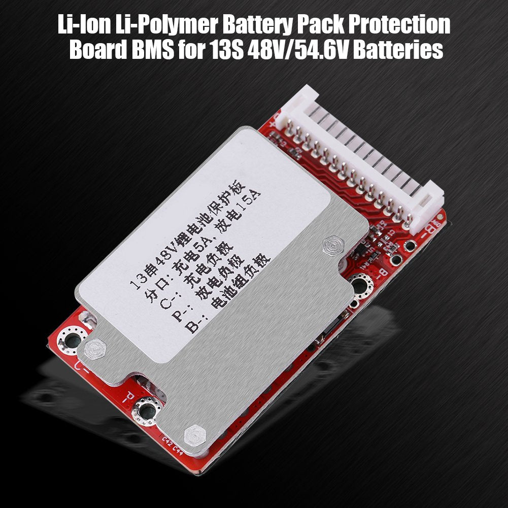 Akozon Battery PCB Board Li-Ion Li-Polymer Battery Board for 13S 48V/54.6V Li-Ion Li-Polymer Batteries