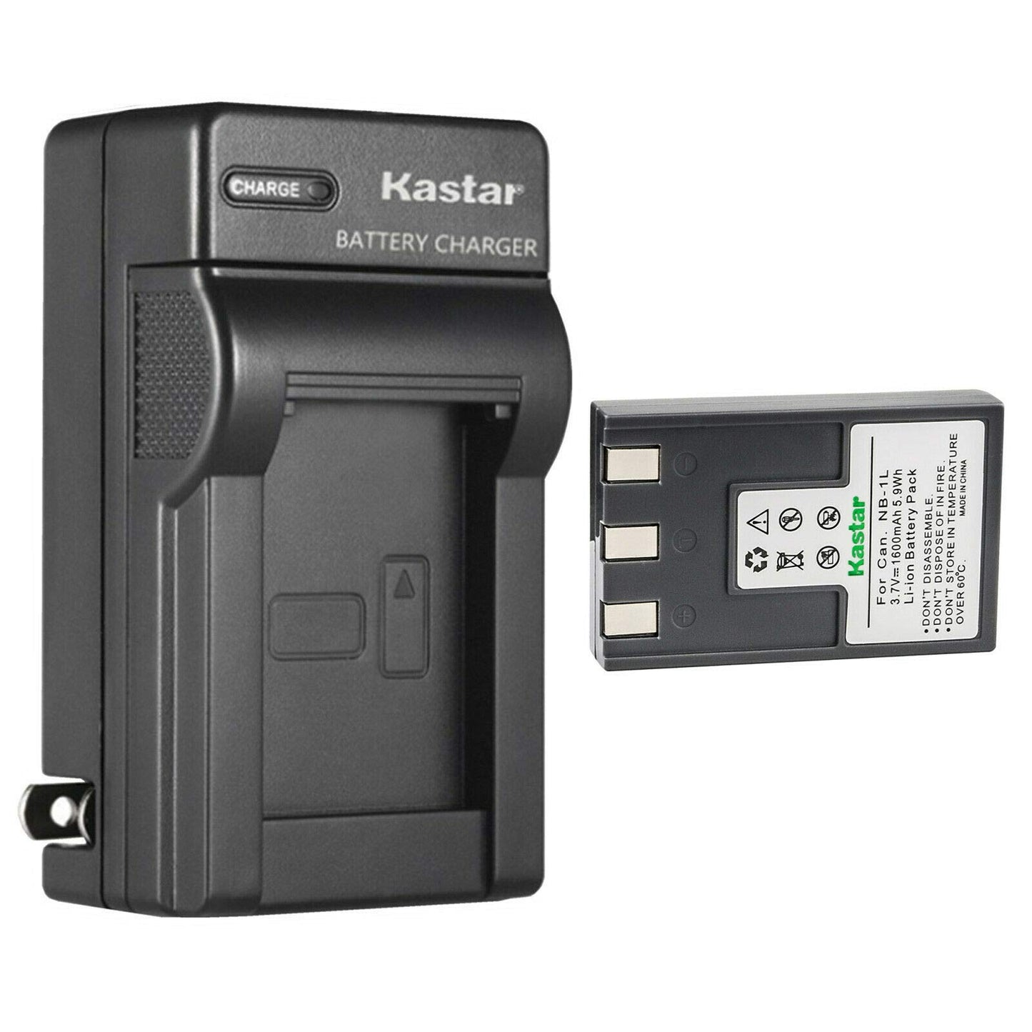 Kastar 1-Pack Battery and AC Wall Charger Replacement for Canon NB-1L, NB-1LH Battery, Canon CB-2L, CB-2LS CB-2LSE, CBC-NB1 Charger, Canon PowerShot