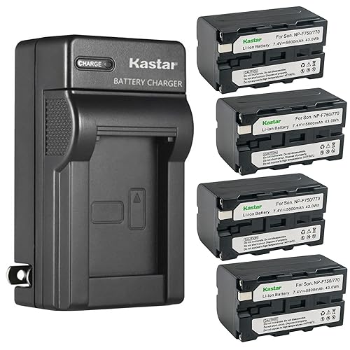 Kastar 4-Pack Battery and AC Wall Charger Replacement for Sony DCR-TRV58 DCR-TRV620 DCR-TRV7 DCR-TRV720 DCR-TRV735 DCR-TRV820 DCR-TRV9 DCR-TRV900