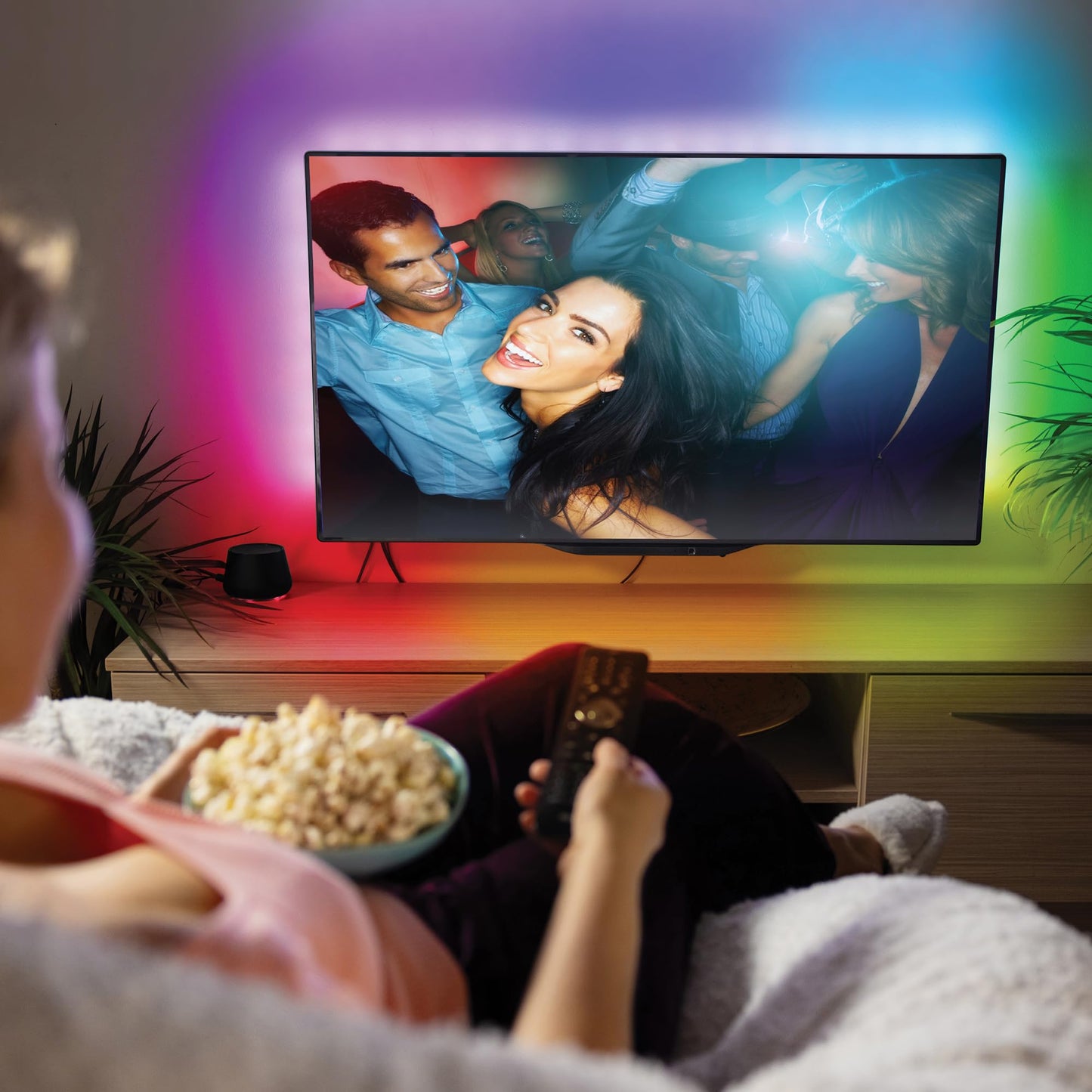XTREME Monster 6.5ft Color Flow Multi-Color LED Light Strip, Indoor, Fun Flash Mode, Remote Control, Easy Assembly