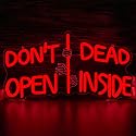 Zombie Themed Neon Sign Don't Open Dead Inside Neon Light Dimmable Horror Movie Light Signs for Terror Room and Gothic Home Decor Ideal Gift