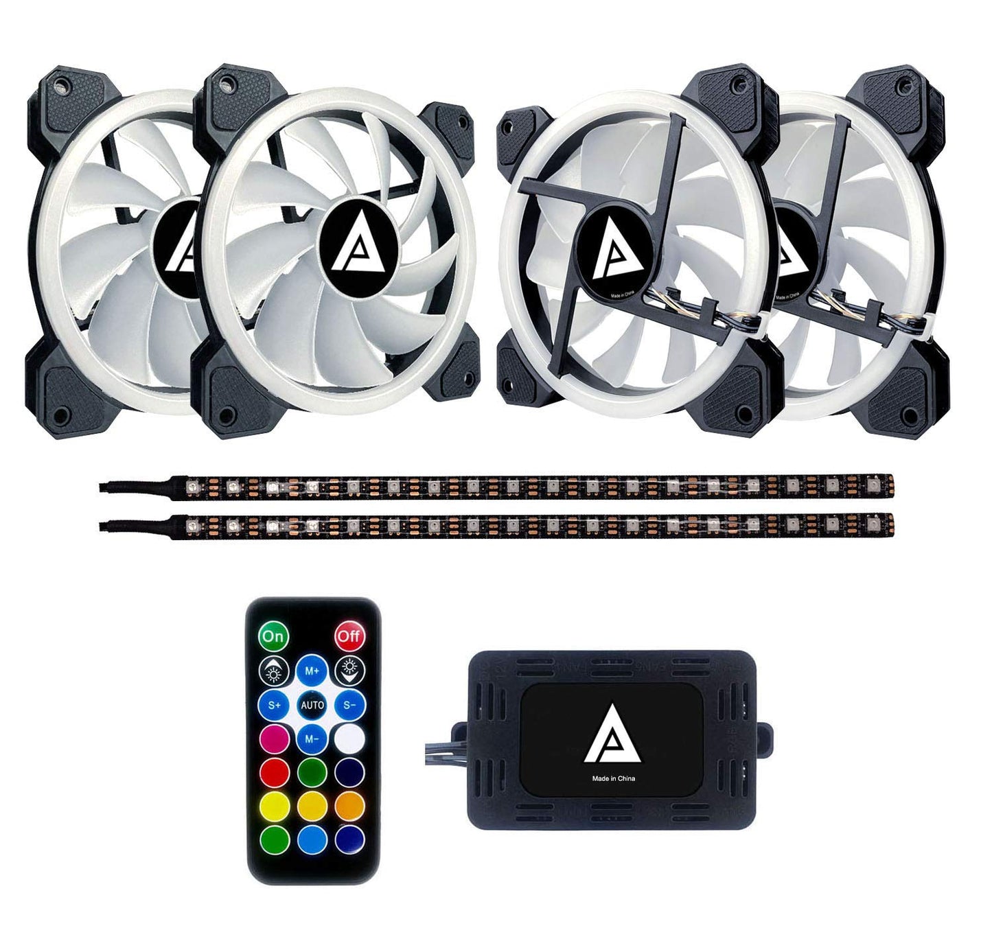 Apevia TL42-RGB Twilight 120mm Silent Dual-Ring RGB Color Changing LED Fan with Remote Control, 28x LEDs & 8X Anti-Vibration Rubber Pads w/ 2 Magnetic