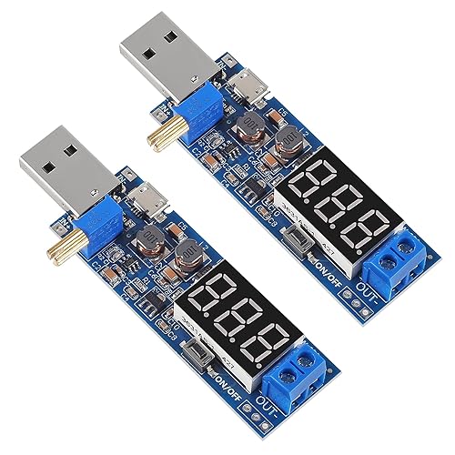 XIITIA 2pcs USB Buck Boost Converter 3.5V-12V to 1.2V-24V DC-DC Adjustable Step Up Step Down Power Supply Module Voltage Regulator 5V to 3.3V 9V 12V…