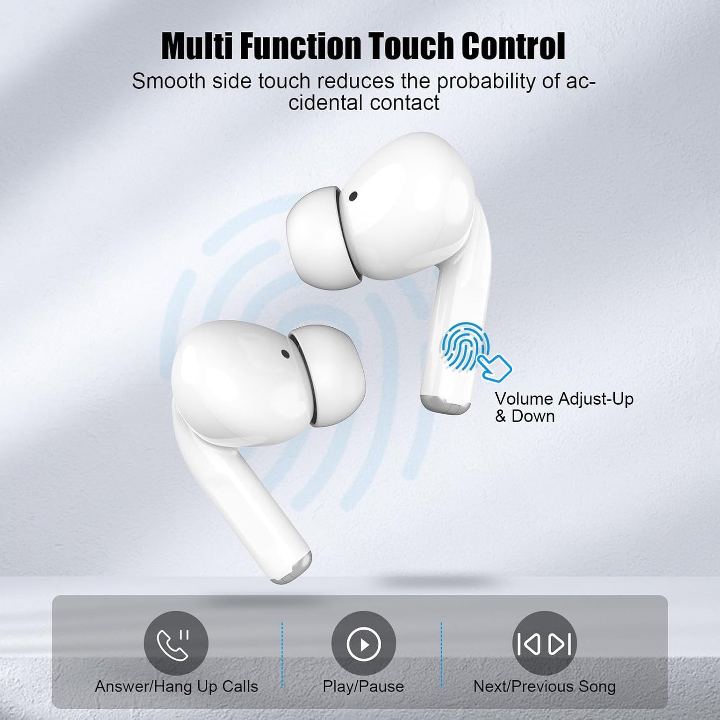 Wireless Earbuds for iPhone, 5.3 Bluetooth Headphones for Apple Earbuds Wireless, ENC Noise Cancelling 40Hrs Playback in Ear Air Buds Pods HiFi Bass…