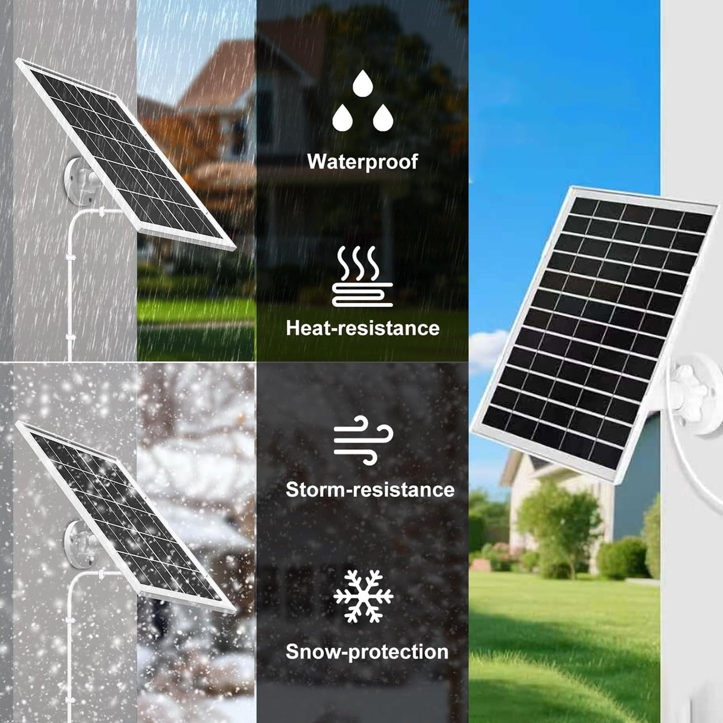 4 Pack 8W Solar Panel Charger Compatible with Arlo Essential Solar Panel Charger (2nd Generation, Arlo Essential Outdoor Camera & Essential Outdoor XL