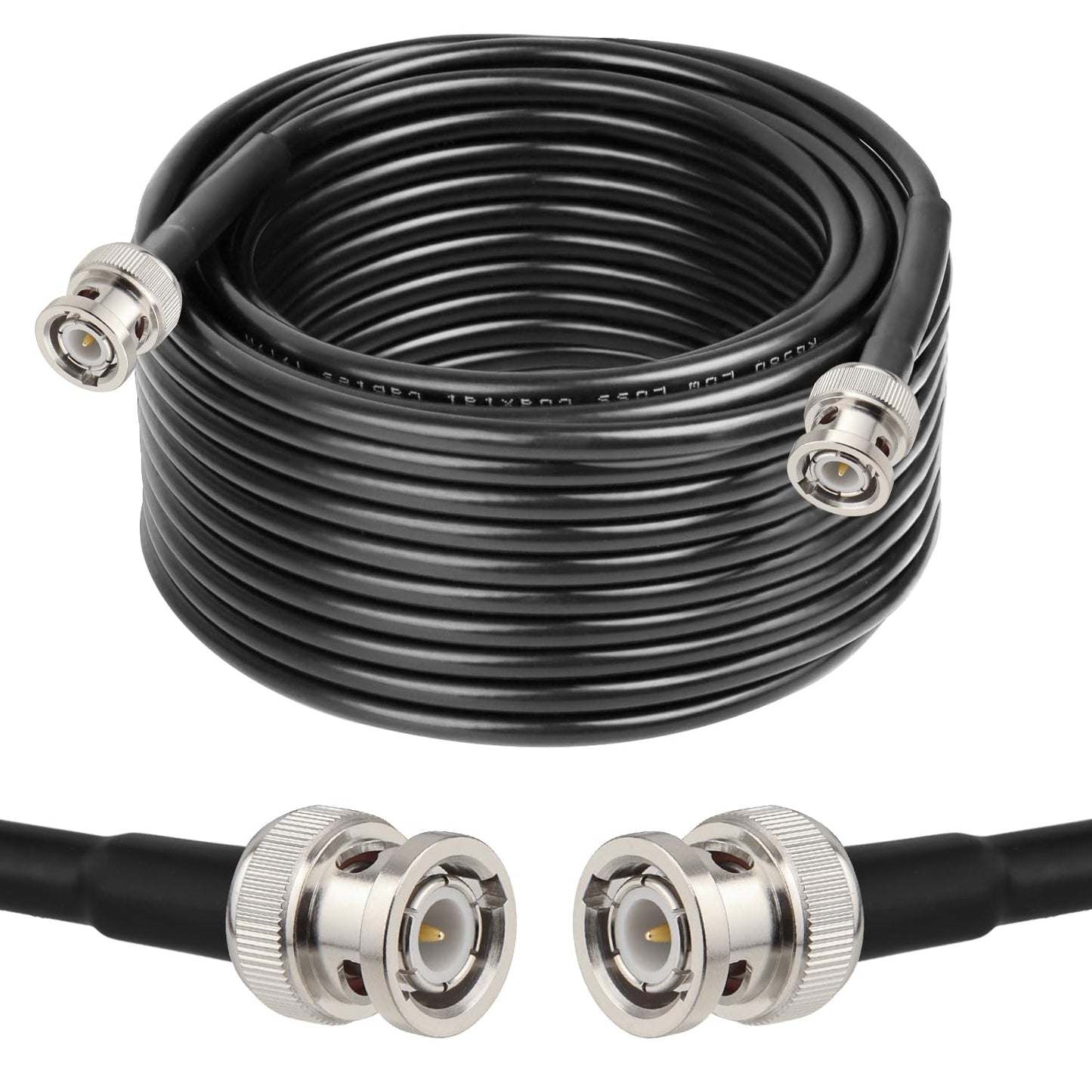 XRDS -RF 50 ohm BNC Cable 50FT, BNC Male Extension RG58 Coax Cable for Antenna Analyzer, CB Radio, Security CCTV Camera