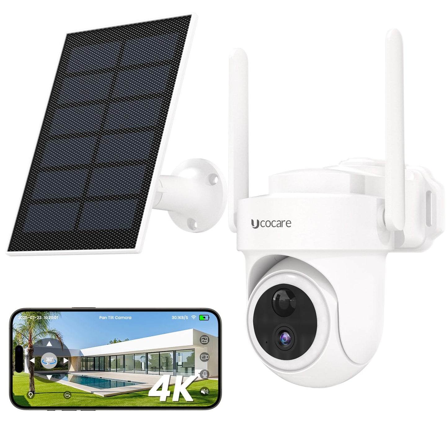 UCOCARE 4K Security Cameras Outdoor Wireless, Add-On Cameras, Must Be Connected to Base Station and Cannot Be Used Independently, Base Station