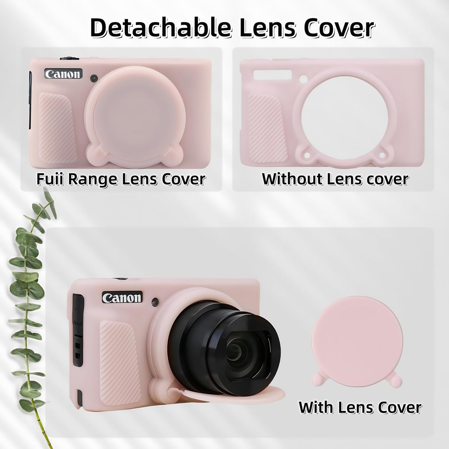 SZHSYJY Camera Case for Canon PowerShot SX740/ SX730 Digital Camera,SX740 HS Case, Soft Silicone Protective Case Removable Lens Cover,Comes with 2