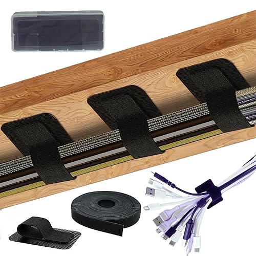 Ulinca Cable Management Under Desk,Up to 15 Cord,Enhanced Wire Holder. Cord Organizer,Reusable Cord Holder Organizer for Cable Hider Clips Under