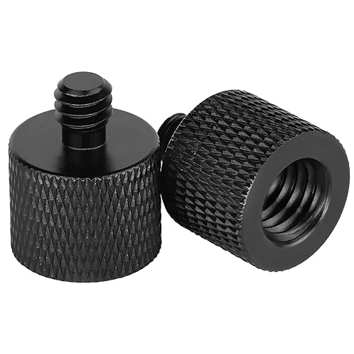Frgyee 2 Pack 3/8" Female to 1/4" Male Screw Adapter Thread for Tripod Accessories Microphone Holder Camera Mount