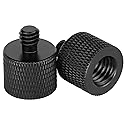 Frgyee 2 Pack 3/8" Female to 1/4" Male Screw Adapter Thread for Tripod Accessories Microphone Holder Camera Mount