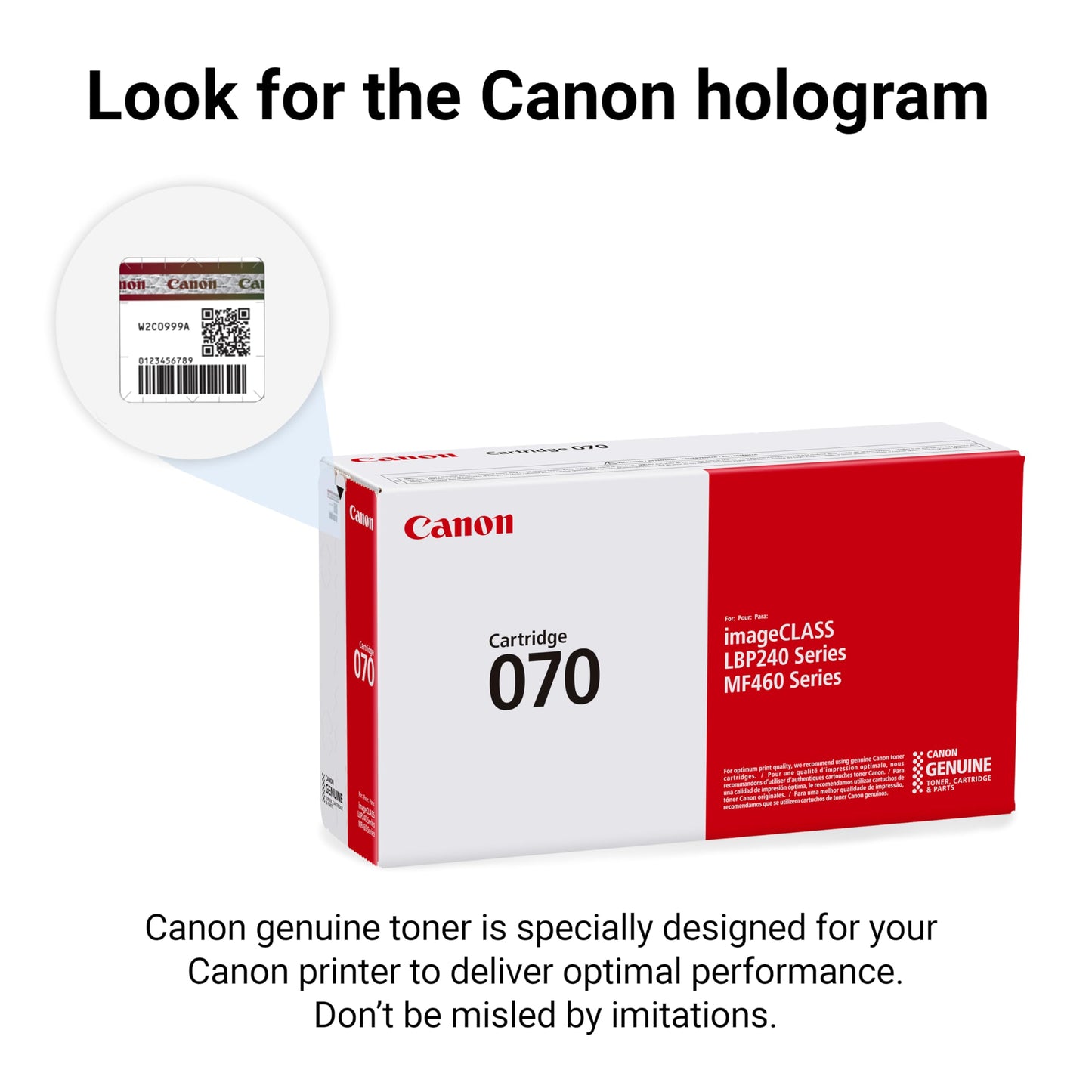 Canon Genuine 070 Black Toner Cartridge Compatible with MF465dw, MF462dw, LBP247dw, LBP246dw