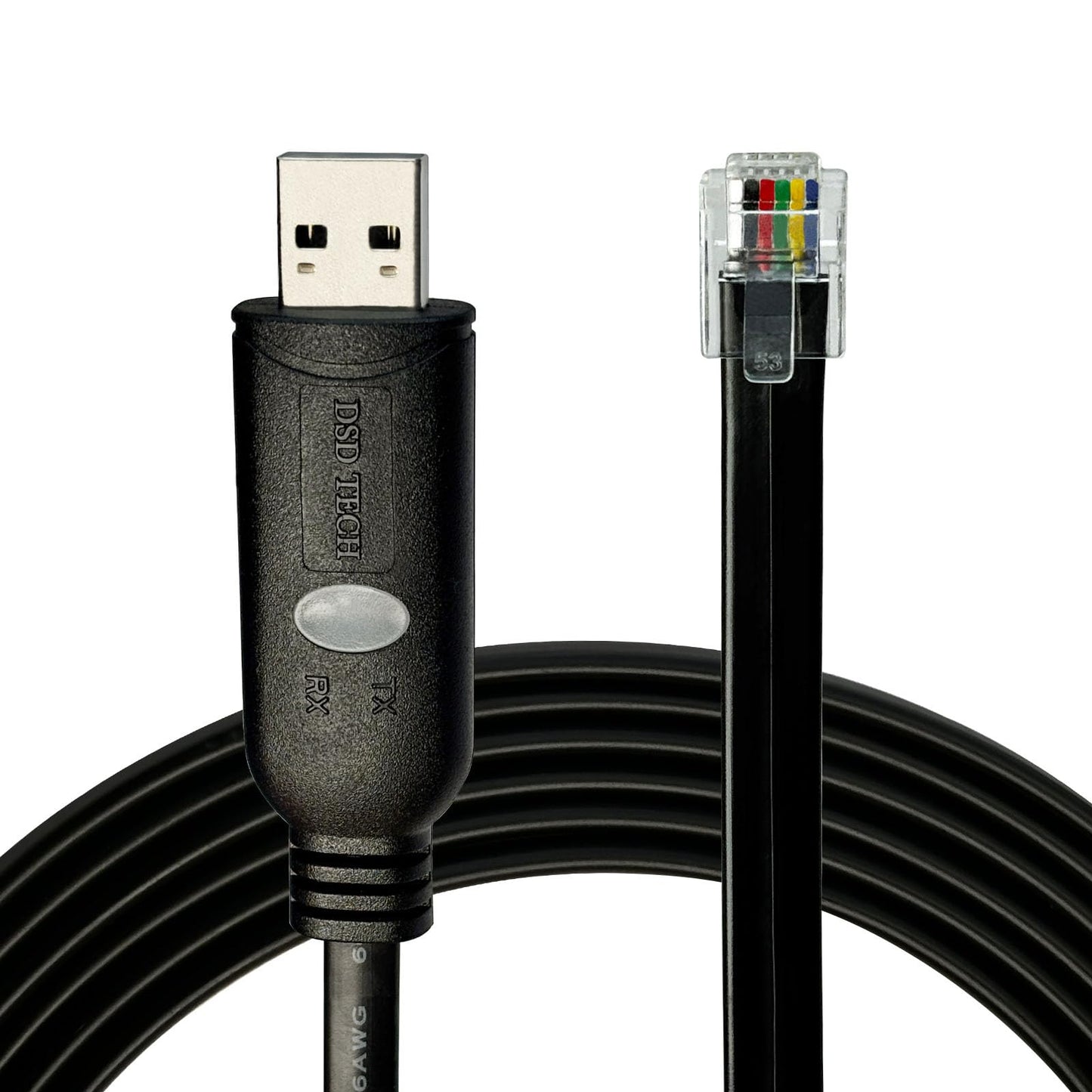 DSD TECH SH-RJ12A USB to RJ12 6P4C Serial Cable for APC PDU ATS(5.9FT/1.8M)
