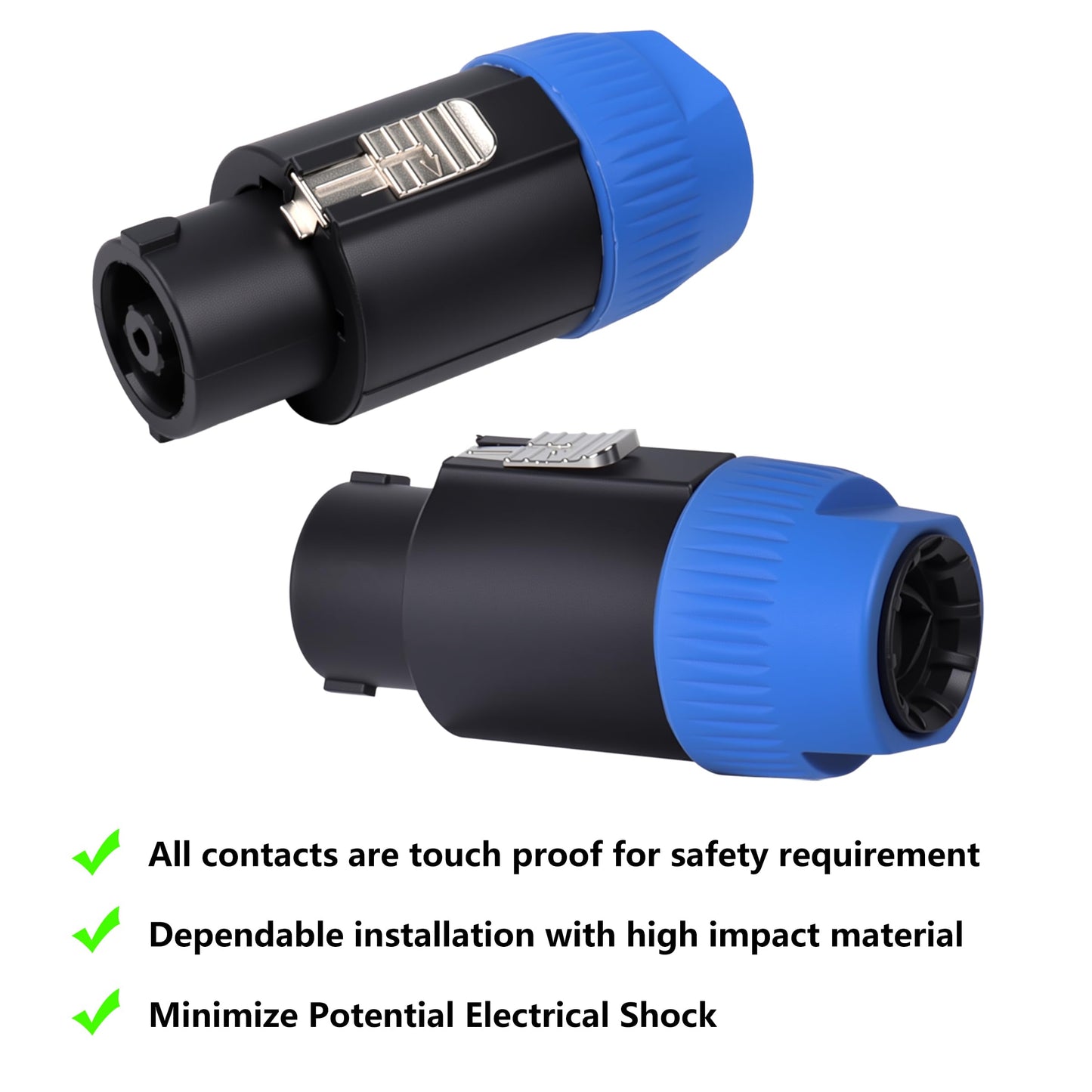 HBU 2pcs 8 Pole Speakon Connector - Pack of 2 Pro Audio Jack Amplifier NL8 Speak-On Quick Lock Plugs - Compatible Neutrik Speak-On NL8FC, NL8FX
