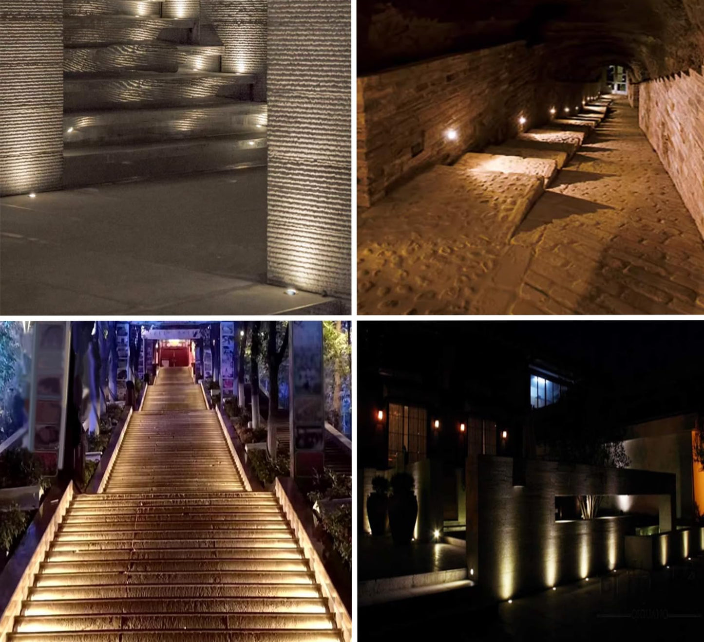 IBLLIGHT LED In-Ground Step Light- Half Moon Anti-Glare, 3W 12V-24V DC, Recessed Wall Lights, IP67 Waterproof, Buried Underground Outdoor Landscape