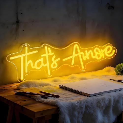 That's Amore Neon Sign, USB Powered Decorative Light for Bedroom Living Room Home Wall Table Decor Valentine's Day Wedding Party Light Up Sign