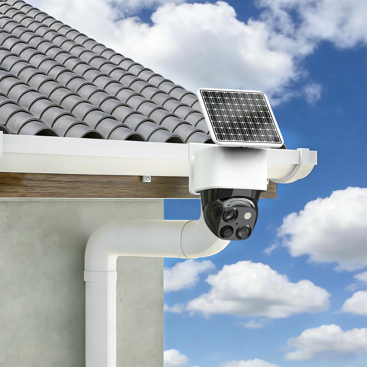 Metal Gutter Mount Compatible with Eufy Security SoloCam S340/SoloCam E30/E42, No-Drilling Easy Installation, Outdoor Security Camera Bracket